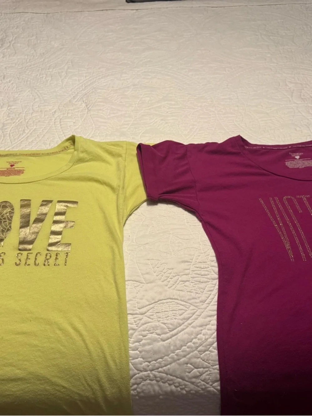 Victoria's Secret Lime Yellow & Pink Logo Nightgown Set - Picture 1 of 5